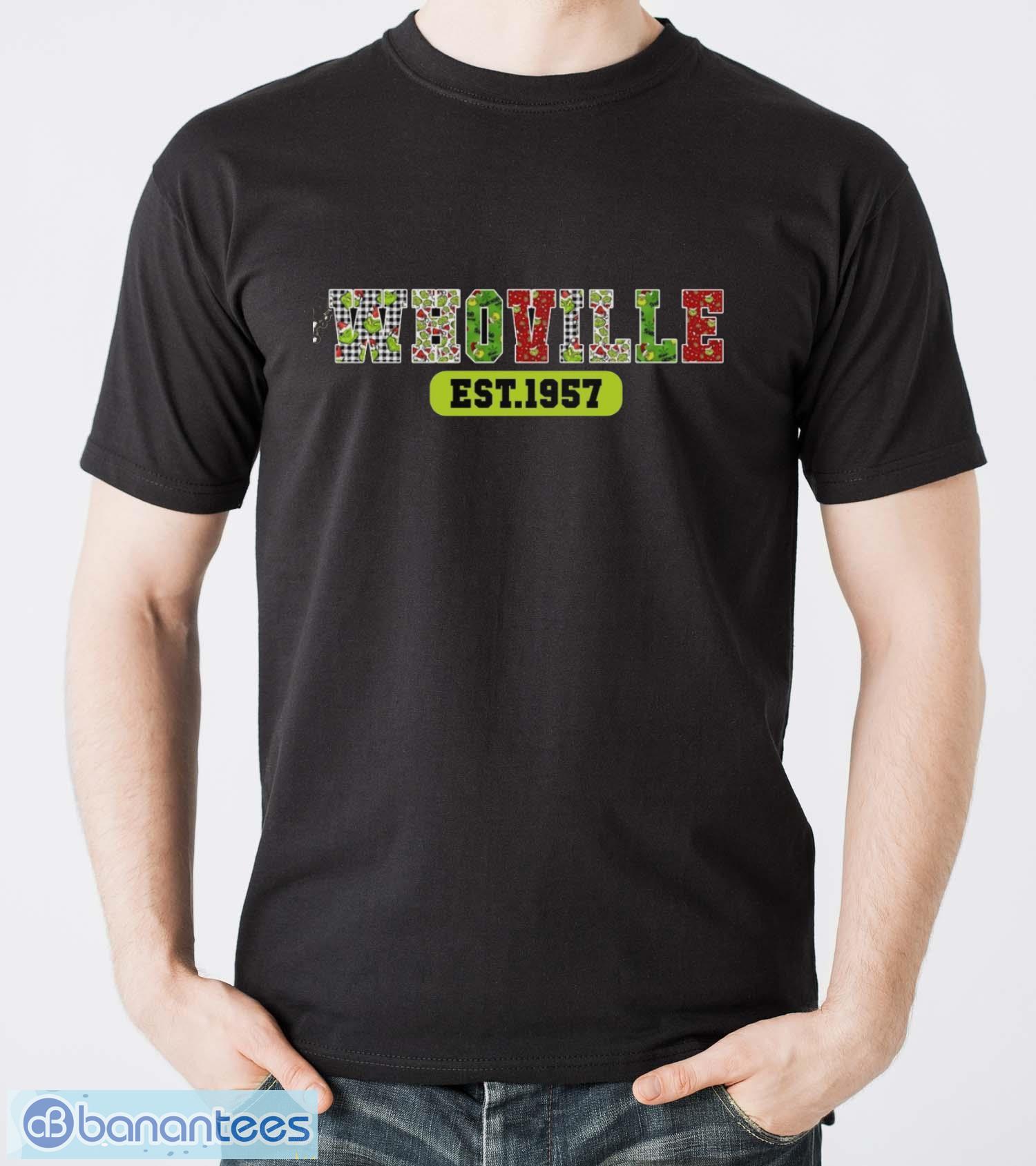 whoville university est 1957 christmas shirt image Whoville University Est 1957 Christmas Shirt - Men T-Shirt
