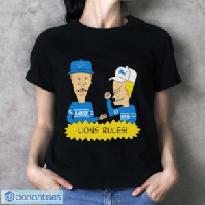 Official beavis and Butt-Head Detroit Lions Rules NFL Shirt - Ladies T-Shirt