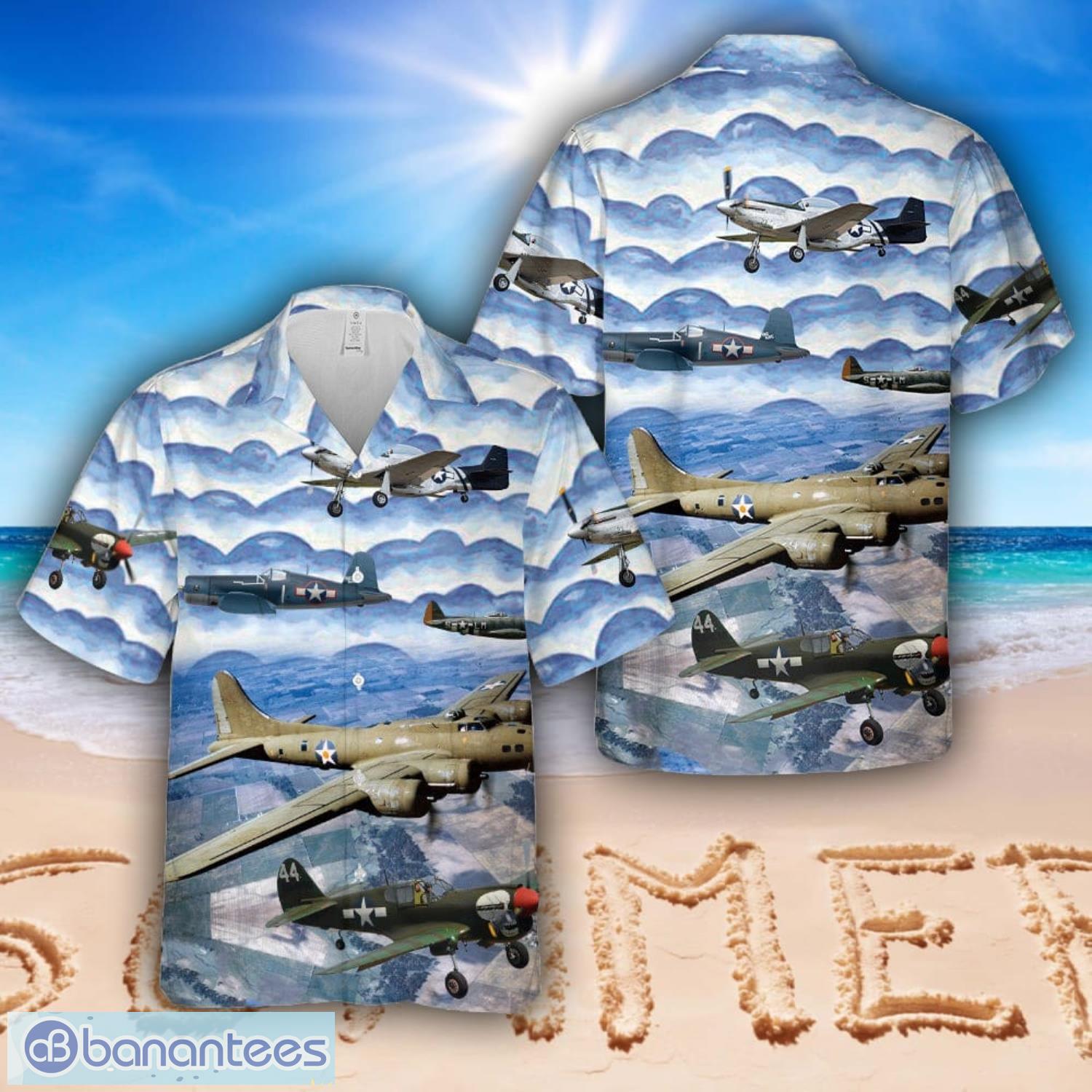 ww2 warbirds american ww2 planes hawaiian shirt beach summer shirt image WW2 Warbirds American WW2 planes Hawaiian Shirt Beach Summer Shirt Product Photo 1