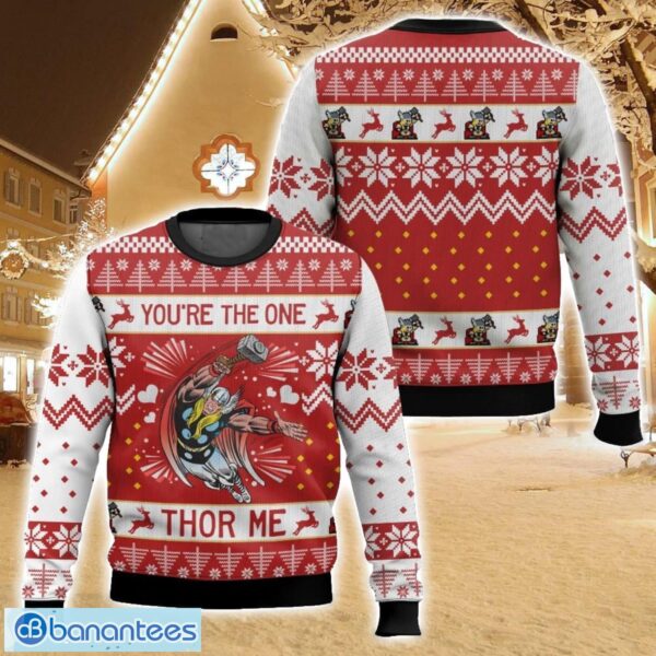 You are the one Thor me, Christmas Ugly Christmas Sweater Christmas Gift For Family Holiday Gift Product Photo 1