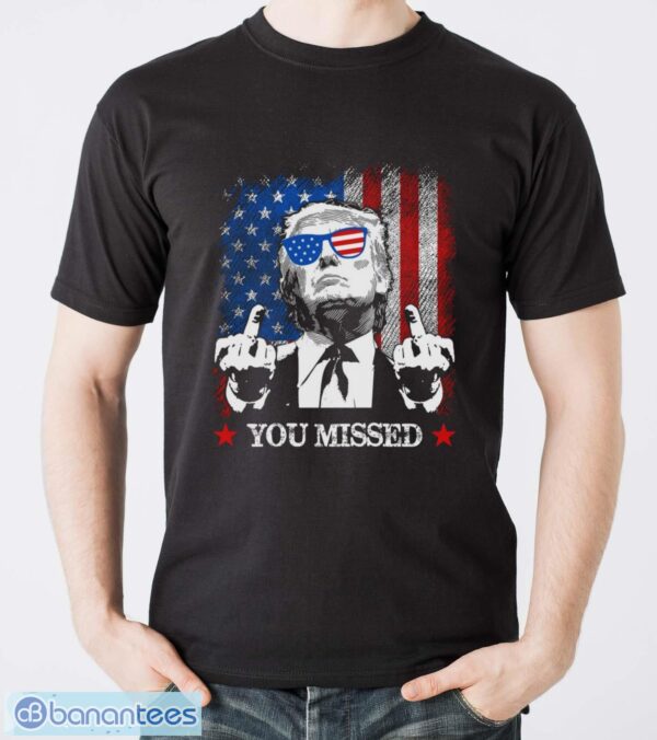 You Missed Trump 2024 US American Flag Shirt - Men T-Shirt