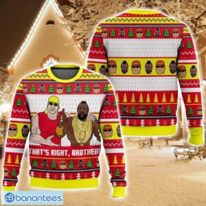 That’s Right, Brother! Hogan & T WWE Ugly Christmas Sweater Christmas Gift For Family Holiday Gift Product Photo 1