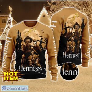 Hennessy Cognac Horror Halloween Night All Over Print Sweater Halloween Sweater Gift Ideas Product Photo 1