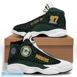 Green Bay Packers Football Team Custom Name And Number Air Jordan 13 Shoes Product Photo 2