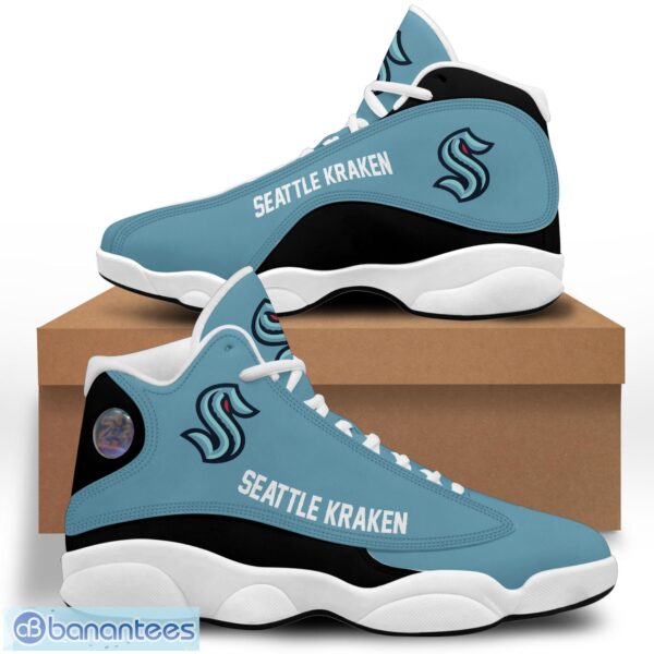 Deep Sea Ice Blue NHL Seattle Kraken Custom Name Number Air Jordan 13 Shoes Product Photo 2