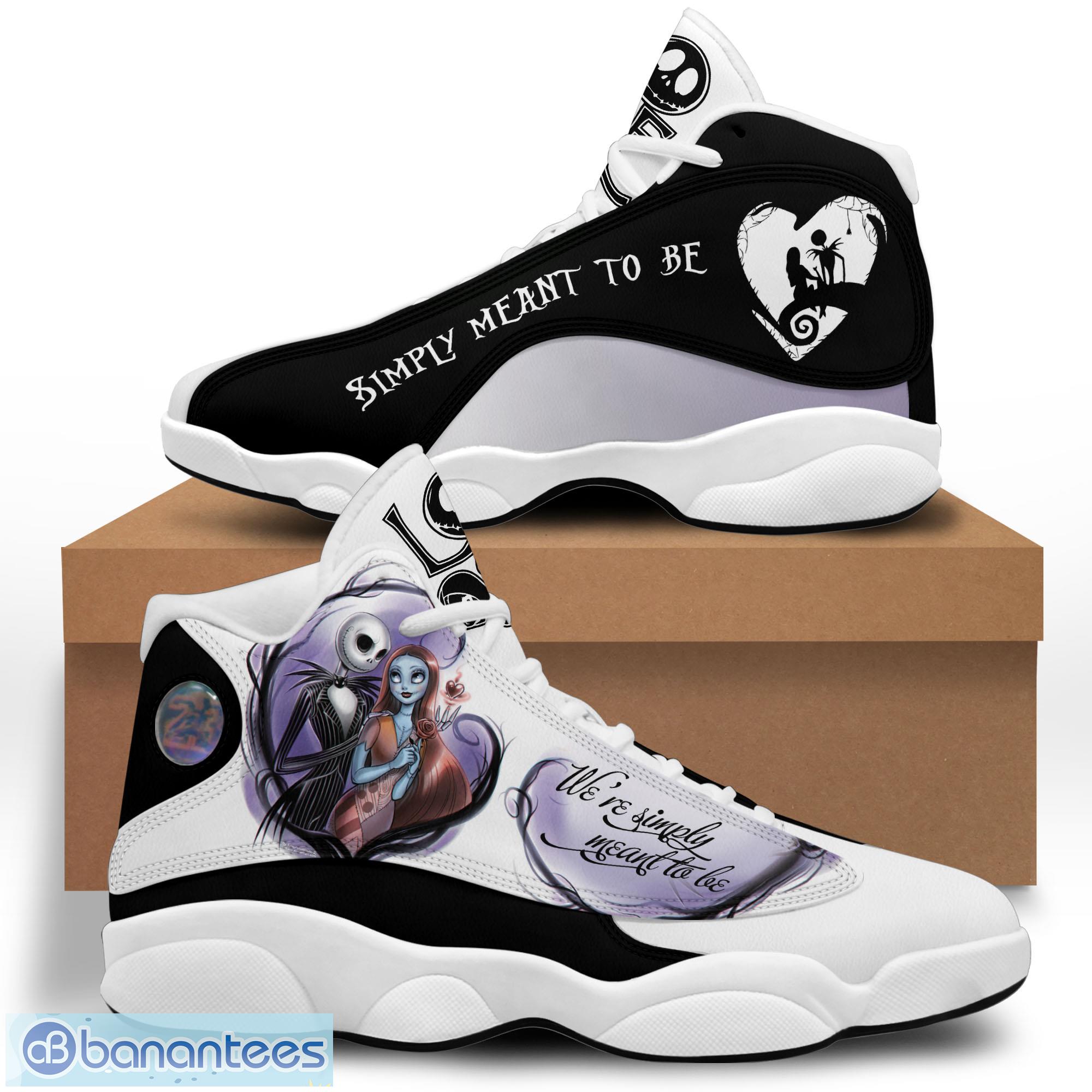 jack skellington and sally air jordan 13 sneakers impressive gift for friends 1 image Jack Skellington and Sally Air Jordan 13 Sneakers Impressive Gift For Friends Product Photo 1
