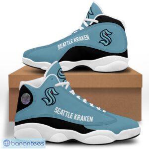 Deep Sea Ice Blue NHL Seattle Kraken Custom Name Number Air Jordan 13 Shoes Product Photo 2