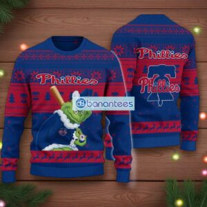 Philadelphia Phillies Grinch Stolen Ugly Christmas Sweater MLB Fans Christmas Sweater Holiday Gift Product Photo 1
