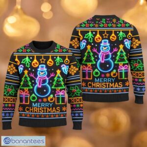 Bright Neon Lighting Xmas Ugly Christmas Sweater 3D Printed Christmas Gift For Men And Women Product Photo 1