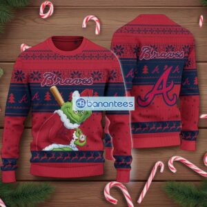 Atlanta Braves Grinch Stolen Ugly Christmas Sweater MLB Fans Christmas Sweater Holiday Gift Product Photo 1