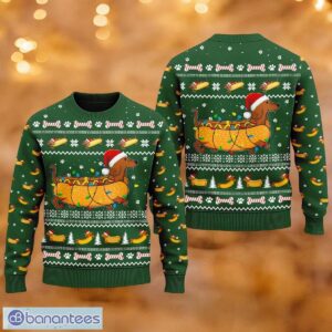Taco Dachshund Santa Hat Sweater Taco Dachshund Dog Pet Xmas Ugly Christmas Sweater 3D Printed Christmas Gift For Men And Women Product Photo 1
