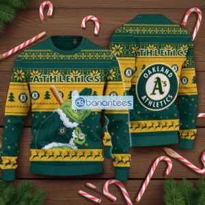 Oakland Athletics Grinch Stolen Ugly Christmas Sweater MLB Fans Christmas Sweater Holiday Gift Product Photo 1