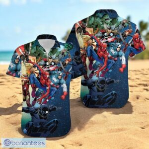 Superhero Team Button-Down Hawaiian Shirt For Men Women Christmas Gift Product Photo 1