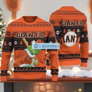 San Francisco Giants Grinch Stolen Ugly Christmas Sweater MLB Fans Christmas Sweater Holiday Gift Product Photo 1