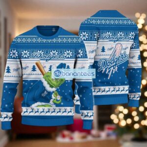 Los Angeles Dodgers Grinch Stolen Ugly Christmas Sweater MLB Fans Christmas Sweater Holiday Gift Product Photo 1
