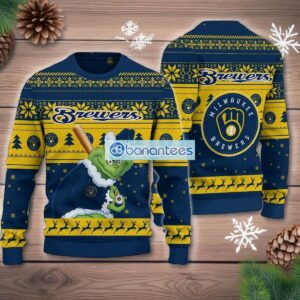 Milwaukee Brewers Grinch Stolen Ugly Christmas Sweater MLB Fans Christmas Sweater Holiday Gift Product Photo 1