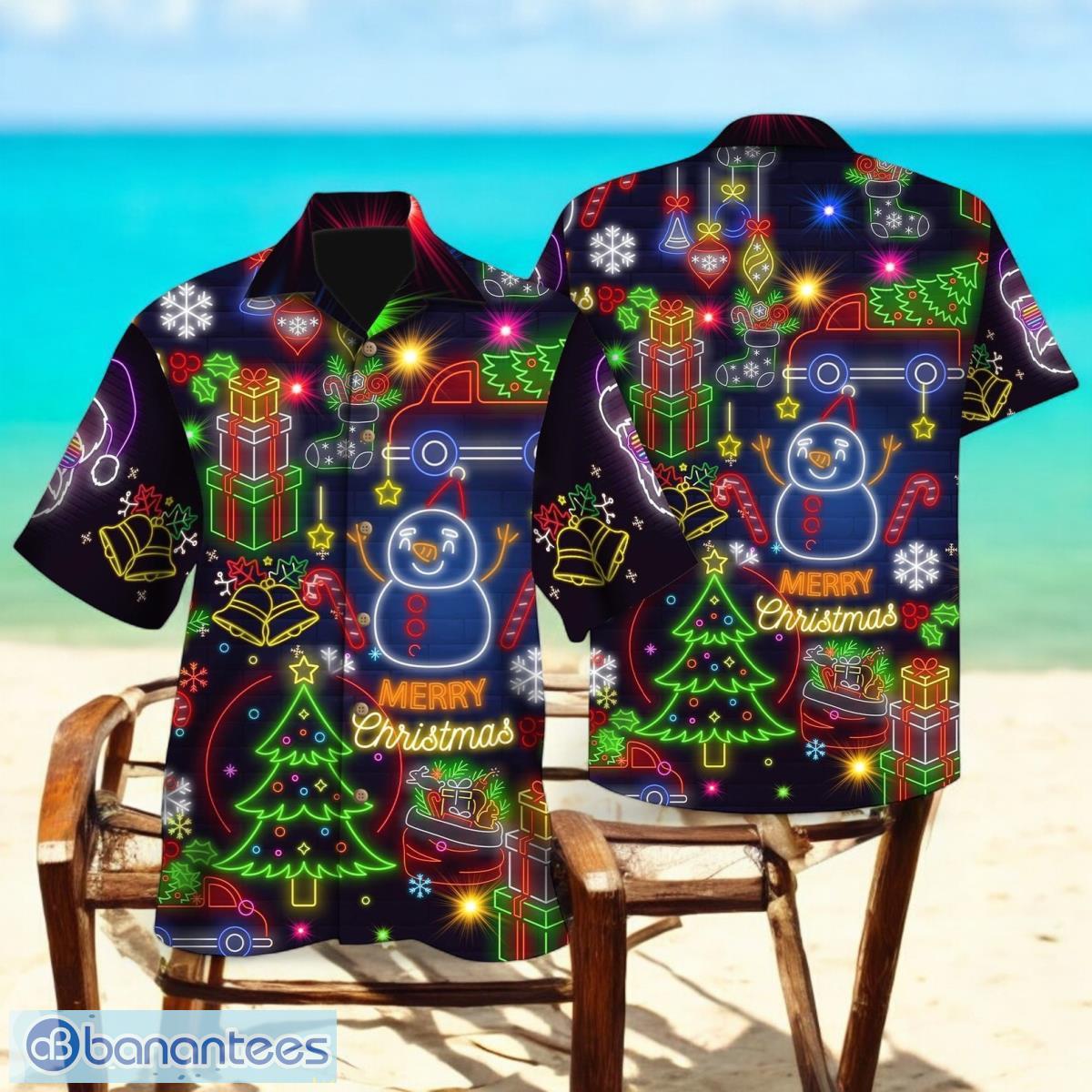 christmas bright neon lighting hawaiian shirt for men women christmas gift image Christmas Bright Neon Lighting Hawaiian Shirt For Men Women Christmas Gift Product Photo 1