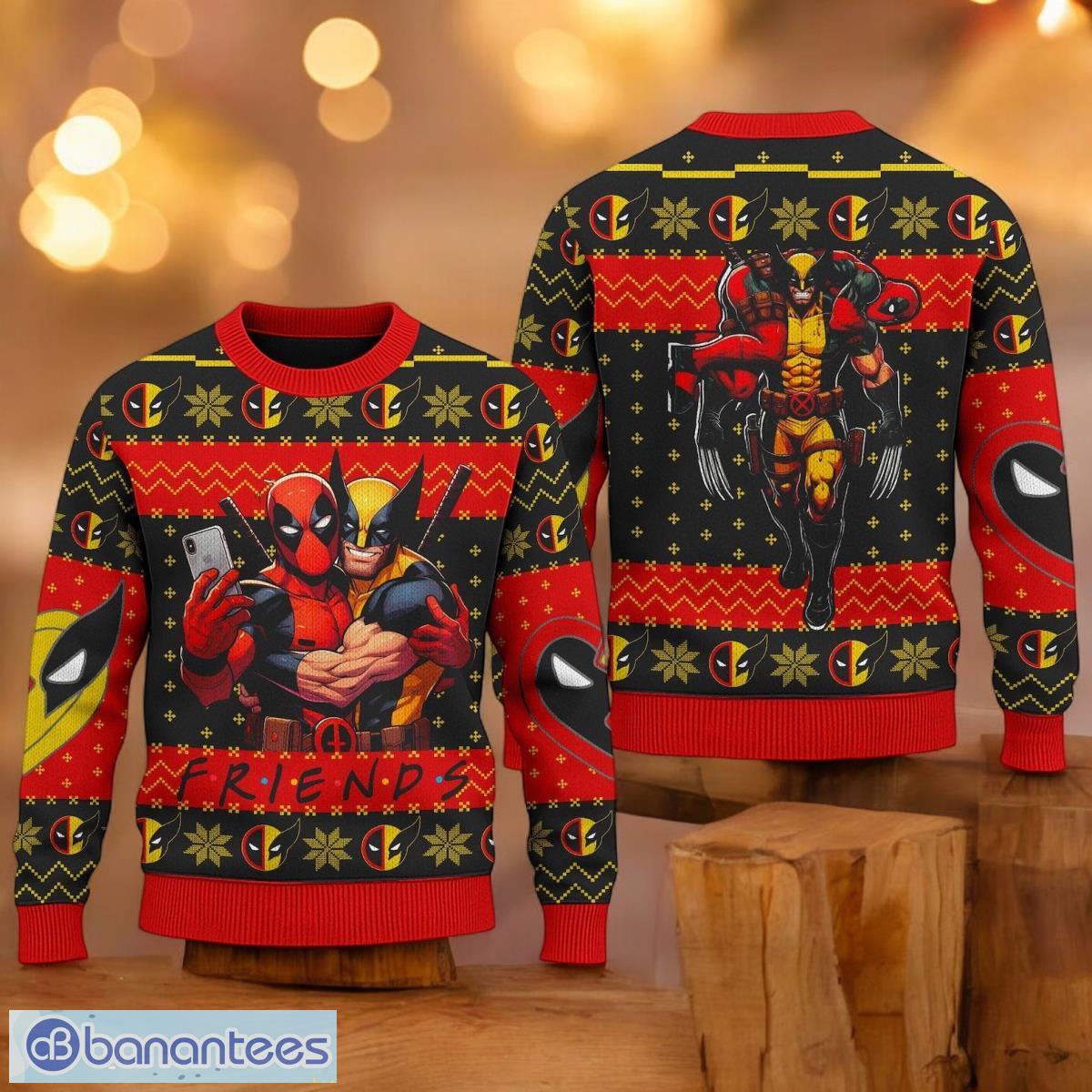 deadpool and wolverine ugly sweater superhero xmas ugly christmas sweater 3d printed christmas gift for men and women image Deadpool And Wolverine Ugly Sweater Superhero Xmas Ugly Christmas Sweater 3D Printed Christmas Gift For Men And Women Product Photo 1