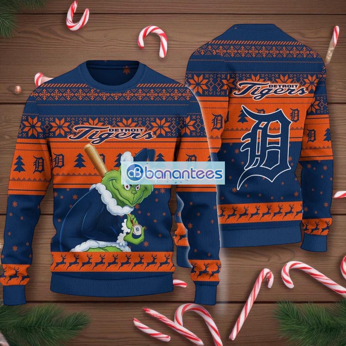 detroit tigers grinch stolen ugly christmas sweater mlb fans christmas sweater holiday gift image Detroit Tigers Grinch Stolen Ugly Christmas Sweater MLB Fans Christmas Sweater Holiday Gift Product Photo 1