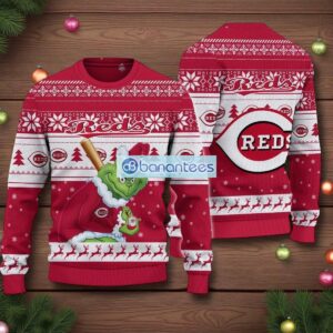 Cincinnati Reds Grinch Stolen Ugly Christmas Sweater MLB Fans Christmas Sweater Holiday Gift Product Photo 1