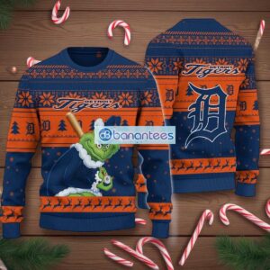 Detroit Tigers Grinch Stolen Ugly Christmas Sweater MLB Fans Christmas Sweater Holiday Gift Product Photo 1