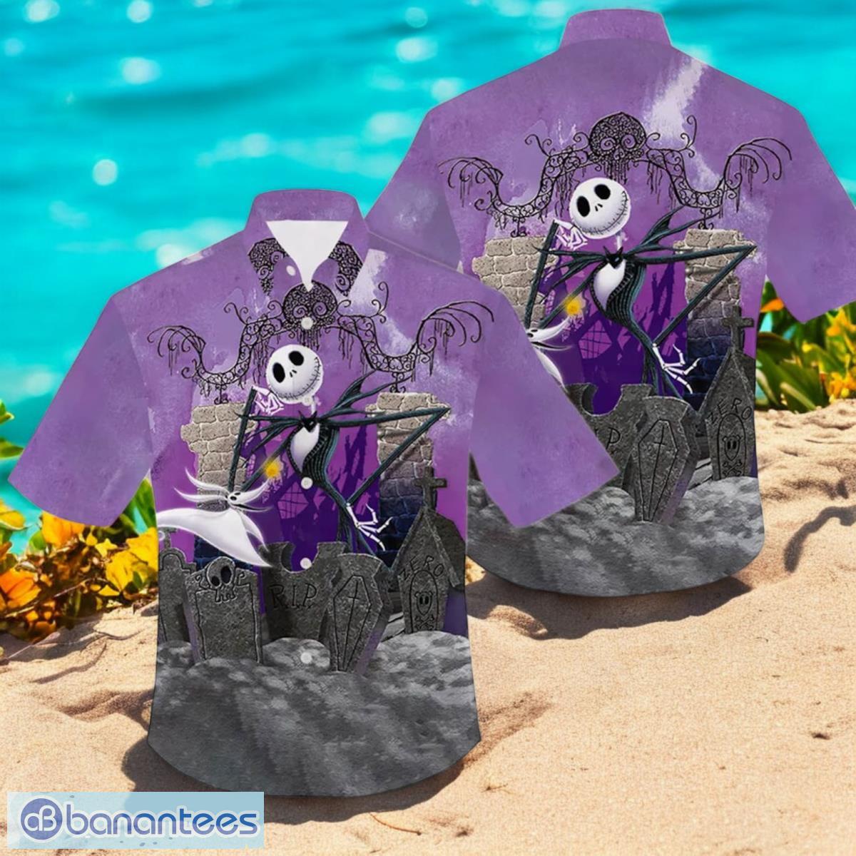 jack skellington purple hawaiian shirt for men women christmas gift image Jack Skellington Purple Hawaiian Shirt For Men Women Christmas Gift Product Photo 1