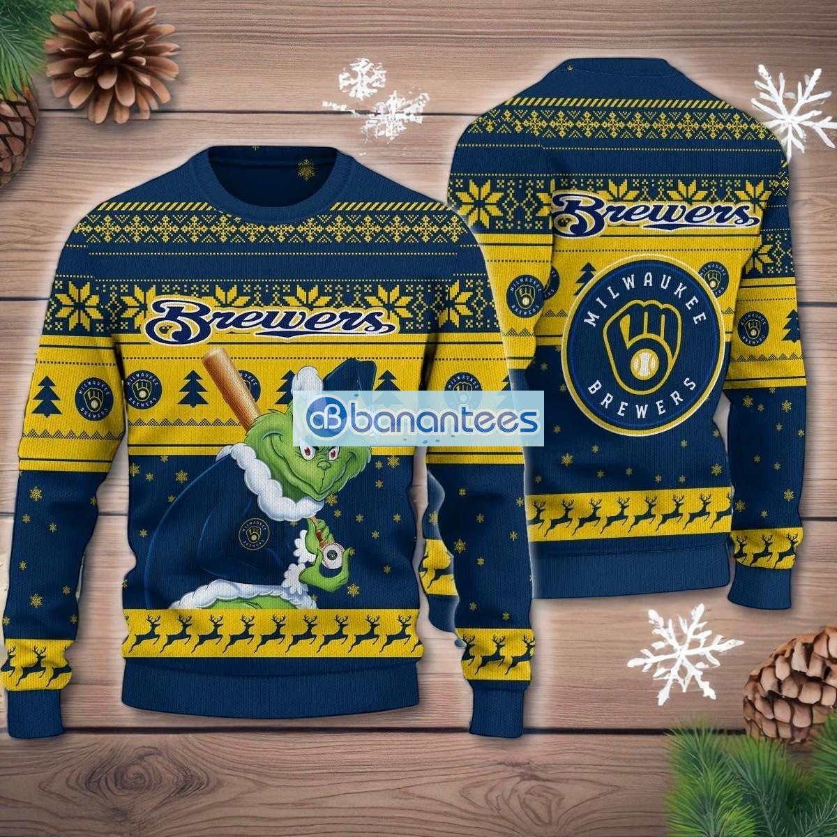 milwaukee brewers grinch stolen ugly christmas sweater mlb fans christmas sweater holiday gift image Milwaukee Brewers Grinch Stolen Ugly Christmas Sweater MLB Fans Christmas Sweater Holiday Gift Product Photo 1
