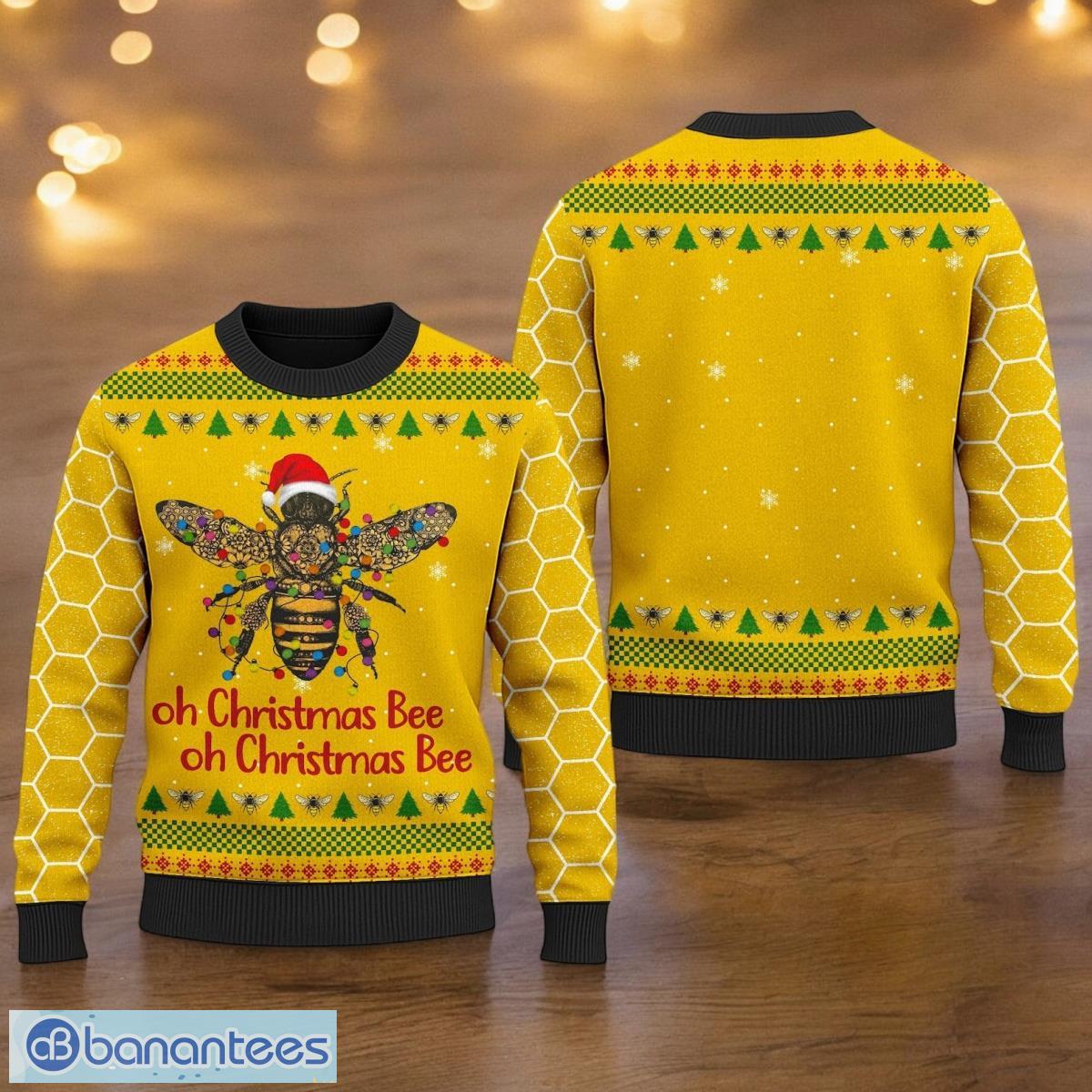 oh christmas bee ugly sweater honey bee christmas ugly christmas sweater 3d printed christmas gift for men and women image Oh Christmas Bee Ugly Sweater Honey Bee Christmas Ugly Christmas Sweater 3D Printed Christmas Gift For Men And Women Product Photo 1