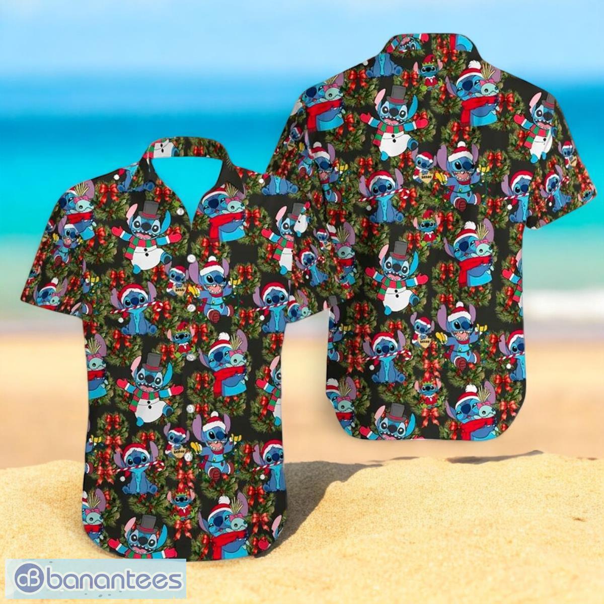 stitch santa hat christmas hawaiian shirt for men women christmas gift image Stitch Santa Hat Christmas Hawaiian Shirt For Men Women Christmas Gift Product Photo 1