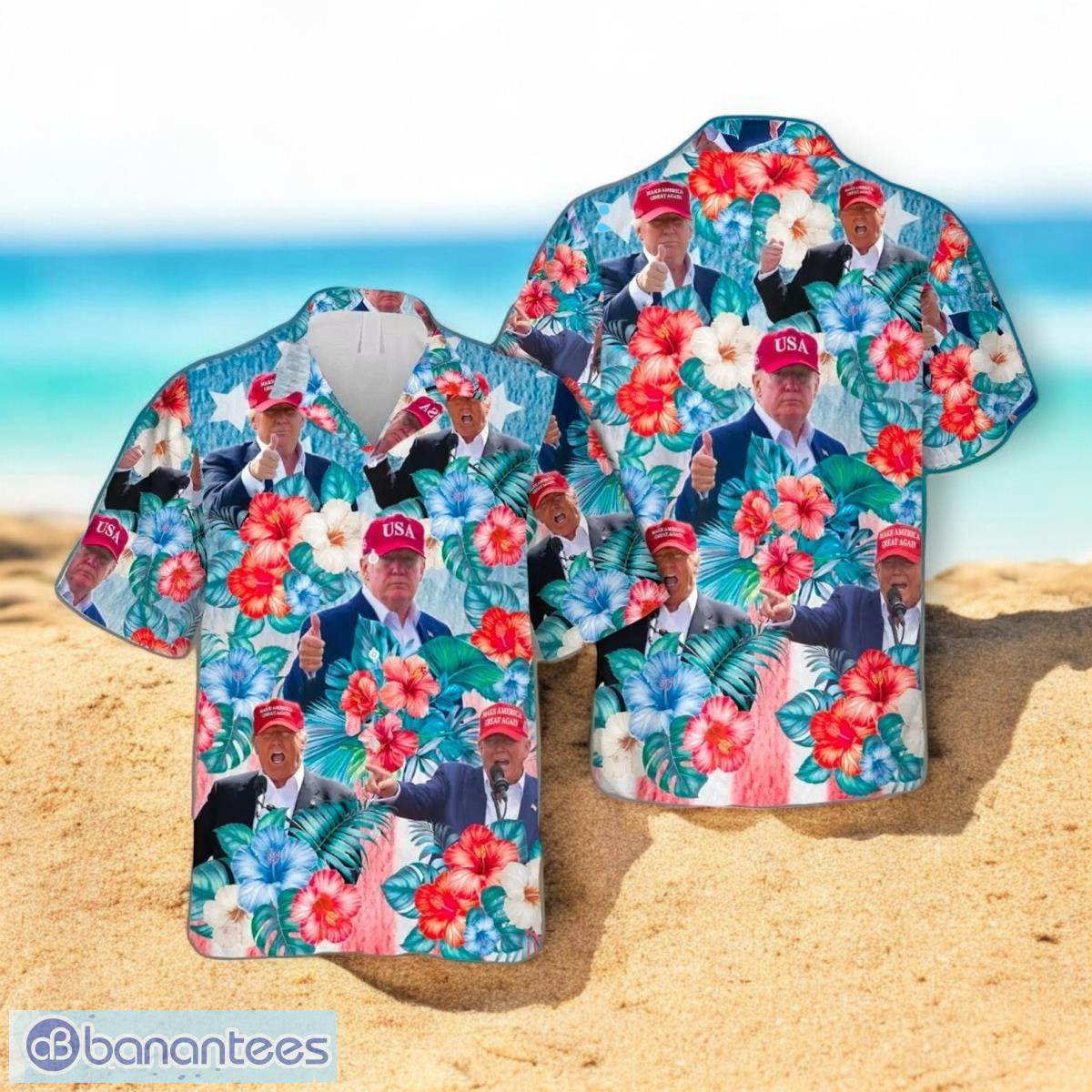 Trump 2024 MAGA Hibiscus Flowers Hawaiian Shirt For Men Women Christmas Gift Trump 2024 MAGA Hibiscus Flowers Hawaiian Shirt For Men Women Christmas Gift Product Photo 1