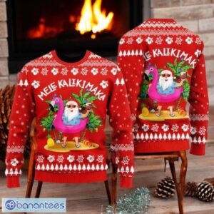 Hawaii Santa Claus Christmas Ugly Sweater Mele Kalikimaka Xmas Sweater Product Photo 1
