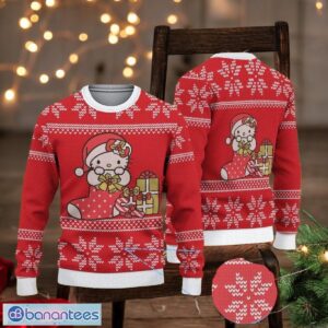 Hello Kitty In Socks Christmas Ugly Sweater Cute Kitty Sweater Funny Xmas Sweater Product Photo 1