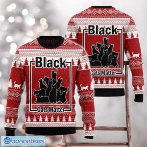 Black Cat Meowy Christmas Ugly Christmas Sweater Love cat Sweater Happy Holiday Sweater Product Photo 1