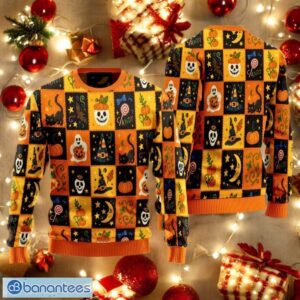 Halloween Pattern Ugly Sweater Cute Ghost Sweater Vintage Halloween Sweater Product Photo 1