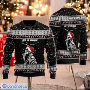 Let It Snow Skeleton Christmas Sweater Dark Humor Santa Sweater Product Photo 1