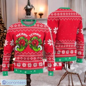 Funny Merry Titmas Ugly Sweater Chest Christmas All Over Print 3D Sweater Product Photo 1