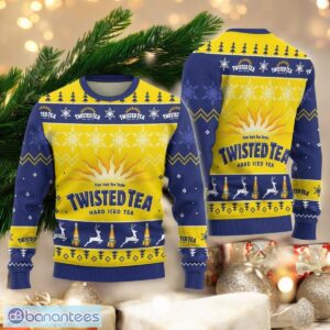 Twisted Tea Christmas Ugly Sweater Twisted Tea Drinking Sweater Yellow Water Xmas Men Women Product Photo 1