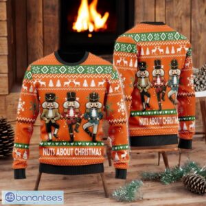 Nuts About Christmas Ugly Sweater Funny Nut Cracking Squad Dance Holiday All Over Print 3D Sweater Product Photo 1