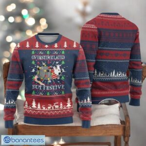 Cat Ugly Christmas Sweater Funny Overstimulated Holiday Sweater Product Photo 1