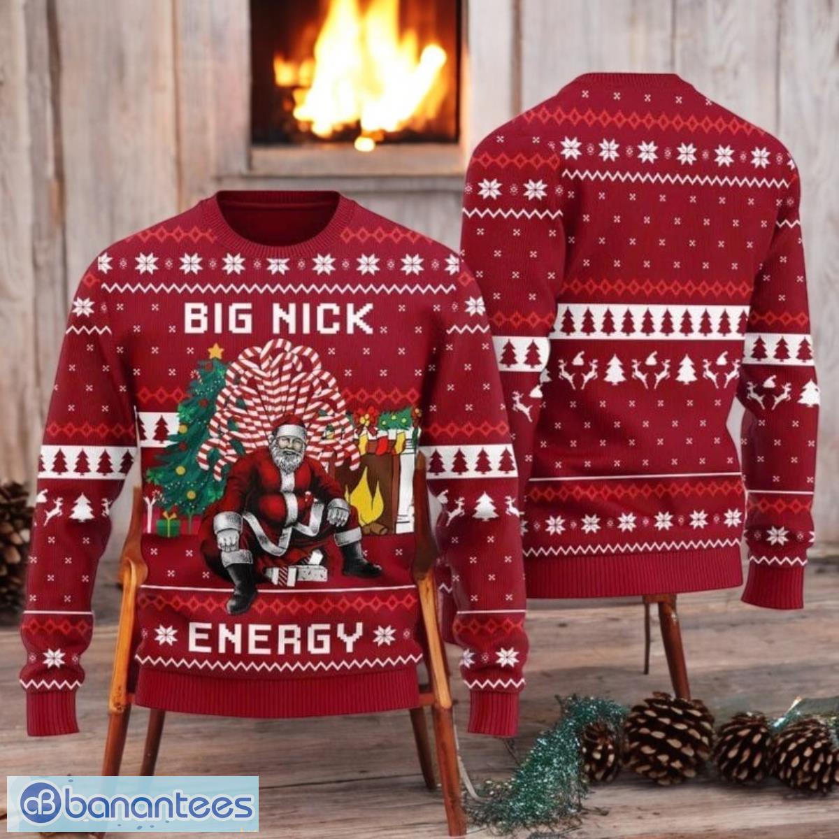 big nick energy santa ugly christmas sweater santa clause sweater image Big Nick Energy Santa Ugly Christmas Sweater Santa Clause Sweater Product Photo 1