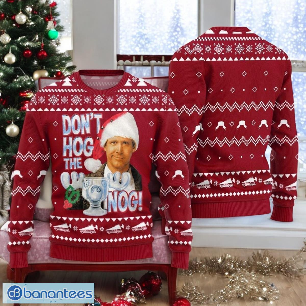 christmas vacation movie ugly sweater funny clark griswold red sweater image Christmas Vacation Movie Ugly Sweater Funny Clark Griswold Red Sweater Product Photo 1