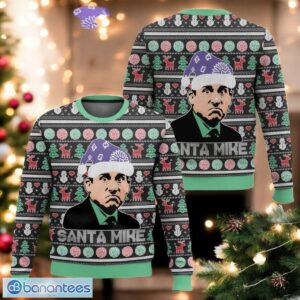 Santa Mike Christmas Ugly Sweater The Office Michael Scott Sweater Retro Tv Show Holiday Sweater Product Photo 1