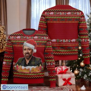 Nicolas Cage Ugly Sweater Saint Nicholas Christmas All Over Print 3D Sweater Product Photo 1