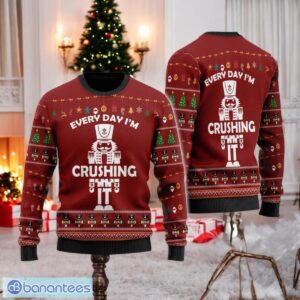 Every Day I'm Crushing It Ugly Christmas Sweater Funny Nut Cracking Squad Holiday All Over Print 3D Sweater Product Photo 1