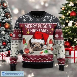 Funny Pug Christmas Sweater Merry Puggin Christmas Ugly Sweater Dog Lover Holiday Gift Product Photo 1