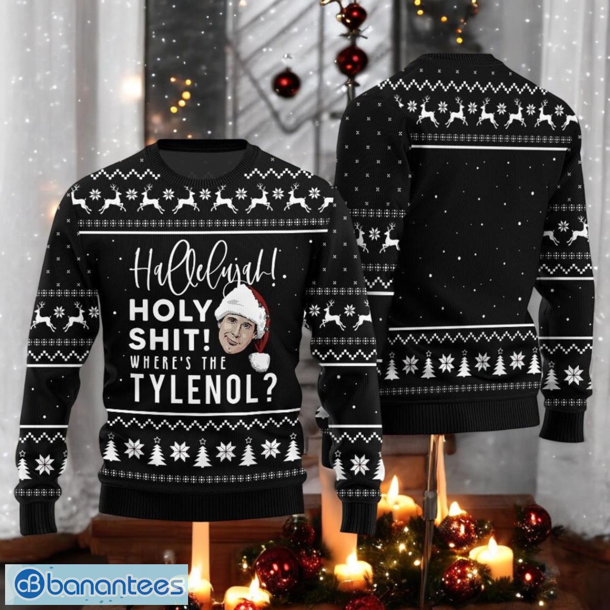 national lampoons christmas vacation sweater funny quote black sweater image National Lampoons Christmas Vacation Sweater Funny Quote Black Sweater Product Photo 1