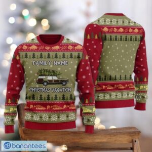 Christmas Vacation Ugly Christmas Sweater Family Custom Name Red Sweater Product Photo 1