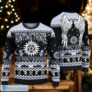 Supernatural Christmas Ugly Sweater Hunting Things The Family Business Sweater Product Photo 1