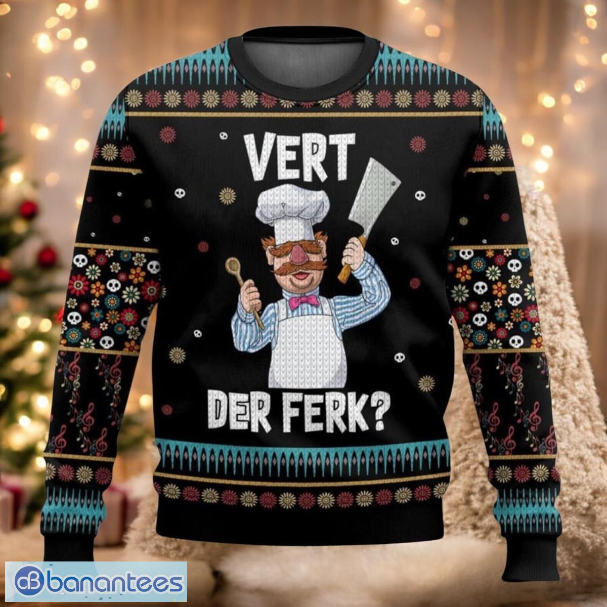 swedish chef vert der ferk ugly christmas sweater image Swedish Chef Vert Der Ferk Ugly Christmas Sweater Product Photo 1