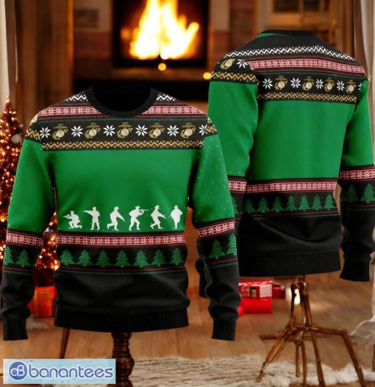 usmc ugly christmas sweater us marine corps xmas image USMC Ugly Christmas Sweater US Marine Corps Xmas Product Photo 1